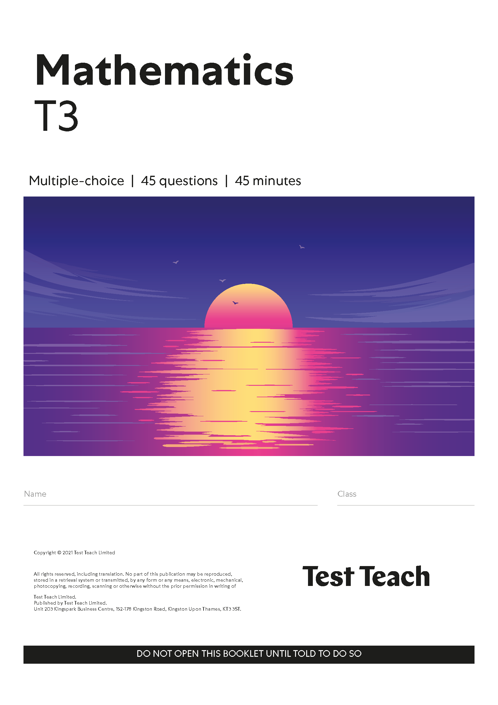 Mathematics T3 Test Teach