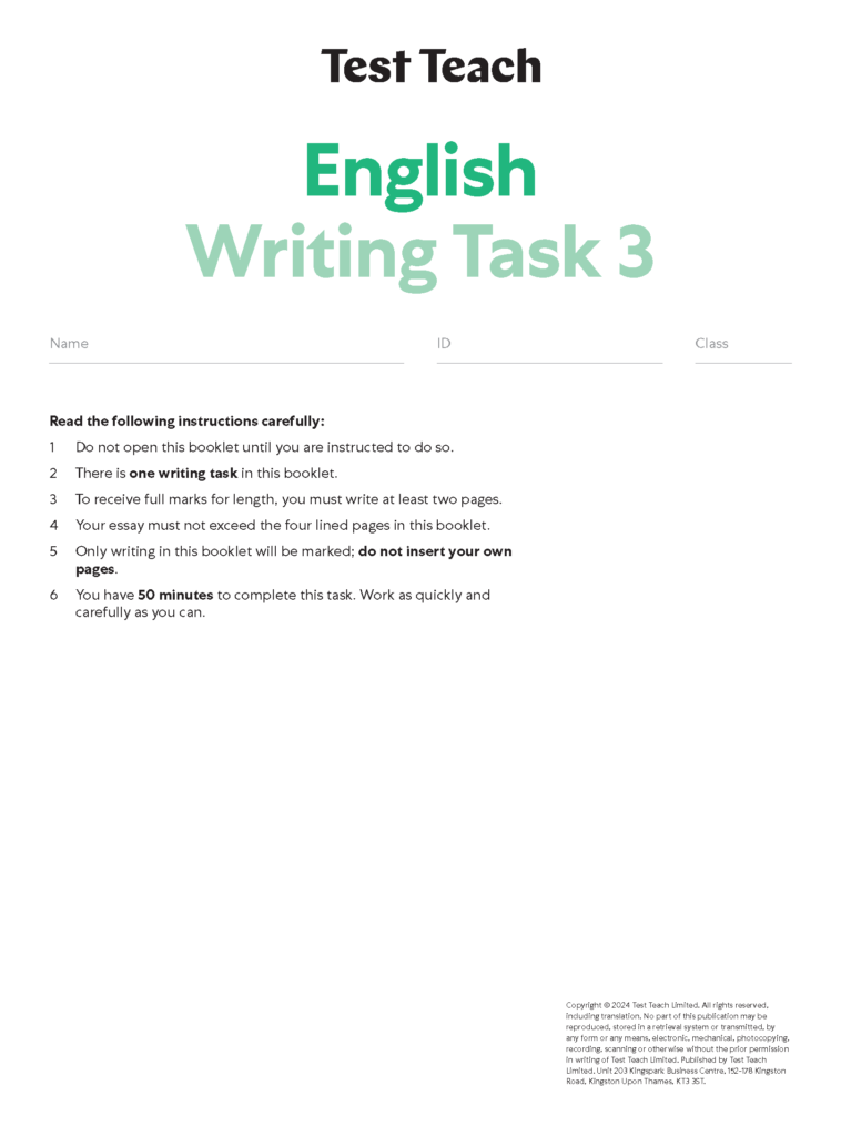 English | Writing Task 3 - Test Teach